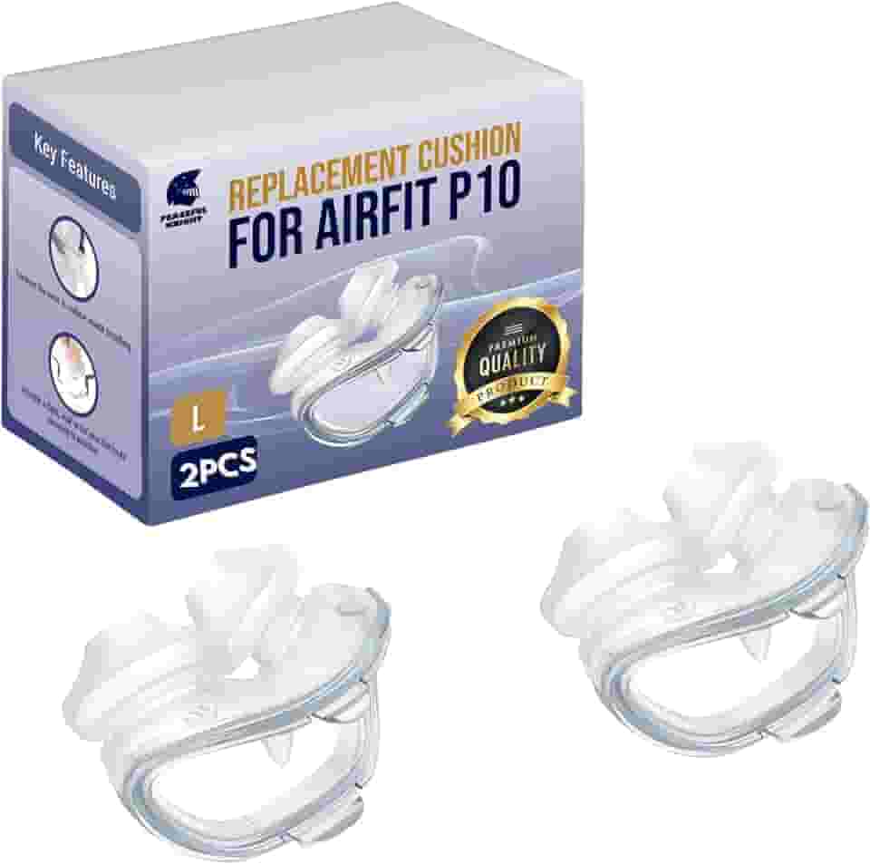 Almofadas nasais AirFit P10 – Máscara CPAP de silicone macio para substituição da almofada de nariz com montagem de estrutura de tubo para ultra-conforto leve, vedação segura e sono ininterrupto