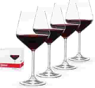 Spiegelau Conjunto de 4 taças de vinho estilo borgonha - cristal feito na Europa, haste clássica, lavável na lava-louças, conjunto de presente de taça de vinho tinto de qualidade profissional - 640 g