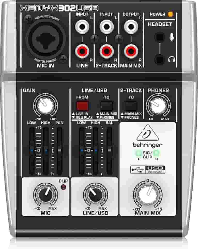 Behringer 302USB Mesa de Som Analógica de 4 canais