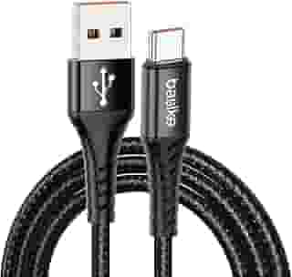 Basike Cabo USB-C (tipo C) para USB, 27W Carregamento Rápido, Nylon Trançado, 1MT (Preto)