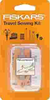 Fiskars Kit de costura - Conjunto de costura de viagem de 27 peças com estojo - Materiais de artesanato - Laranja