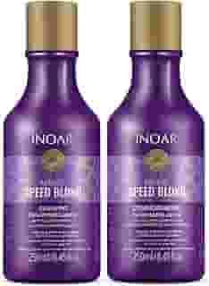 Inoar, Speed Blond Kit Duo – Shampoo e Condicionador Matizador com Óleo de Argan, Azuleno e Ativos Vegetais para Cabelos Loiros e Grisalhos - 250ml