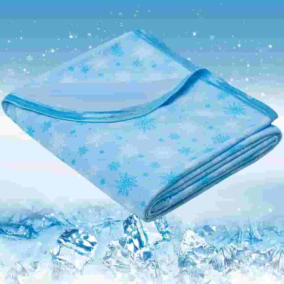 OIGAE Cobertor refrescante para quem dorme quente - Cobertor frio de verão macio e leve para suores noturnos | Perfeito para cama, sofá, sofá (azul, 127 x 177 cm)