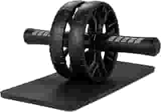 Roda Abdominal com Tapete de EVA para Exercício Roda Dupla Ab Wheel Antiderrapante Aparelho Abdominal JustGoFit