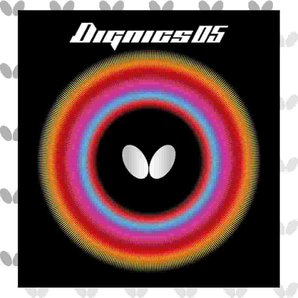 Borracha para tênis de mesa Butterfly Dignics 05 | Borracha para tênis de mesa de borboleta | 1,9 ou 2,1 mm | Vermelho ou Preto | 1 folha de borracha para tênis de mesa invertida | Borracha profissional para tênis de mesa