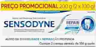 Sensodyne Creme Dental para Sensibilidade Repair e Protect com Flúor, Alívio da Sensibilidade, 2 unidades, 100g cada