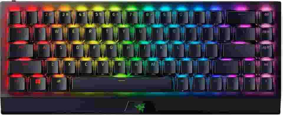 Razer BlackWidow V3 Mini HyperSpeed 65% teclado mecânico sem fios para jogos: interruptores mecânicos verdes tácteis e clicy, teclas Phantom Pudding - Chroma RGB - bateria de até 200 horas -