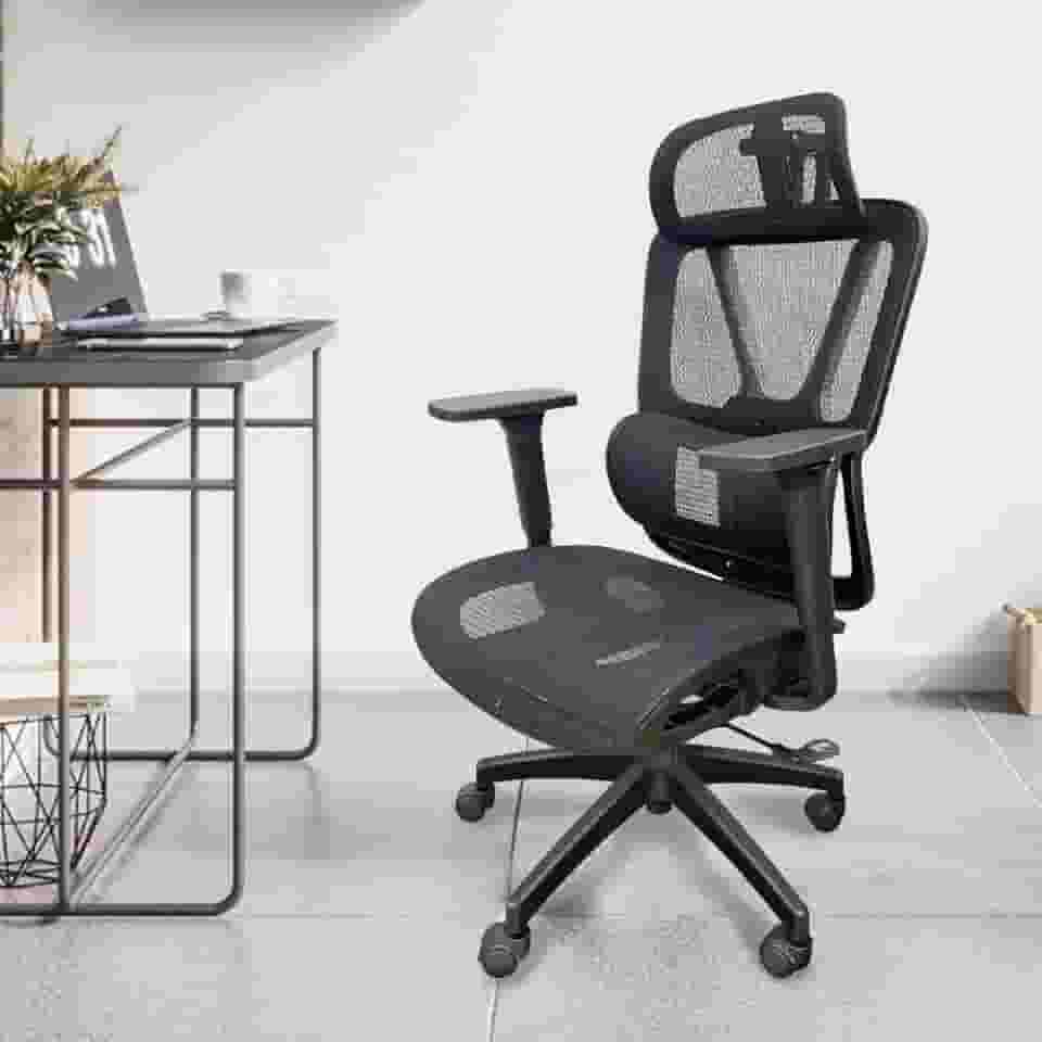 Cadeira de escritório Python Fly malha ergonômica - apoio da lombar ajustável, assento com fluxo de ar, apoios de braços ​​3D, capacidade de 150 kg