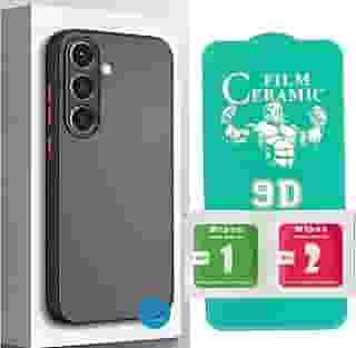 Kit Capinha Case Capa para Samsung Galaxy A56 Premium Anti Impacto Fosca Preta Translúcida com Proteção de Câmera com Película em Cerâmica 9D - FD Acessórios (Kit Capa + Película Cerâmica 9D)