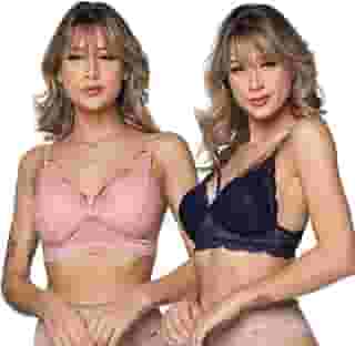 Kit 3 Soutien Rendado com Bojo e Strappy Sexy Sutiã Feminino