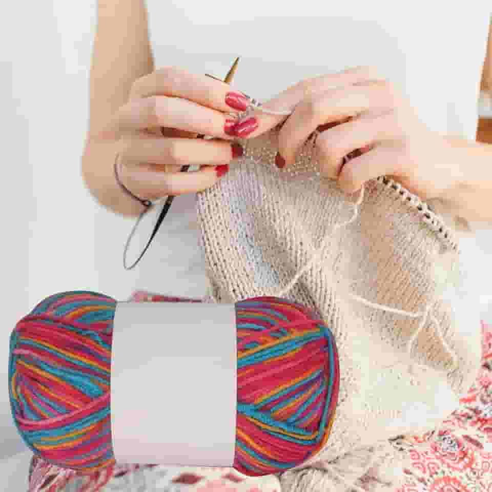 Fio colorido para crochê macio, mistura de nylon e algodão, ideal para iniciantes, tricô, projetos de bricolage e artesanato