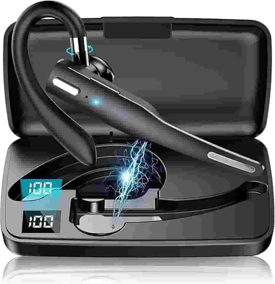 Fone de ouvido Bluetooth sem fio, viva-voz com microfone com cancelamento de ruído, até 55 horas de reprodução, adequado para uso no escritório