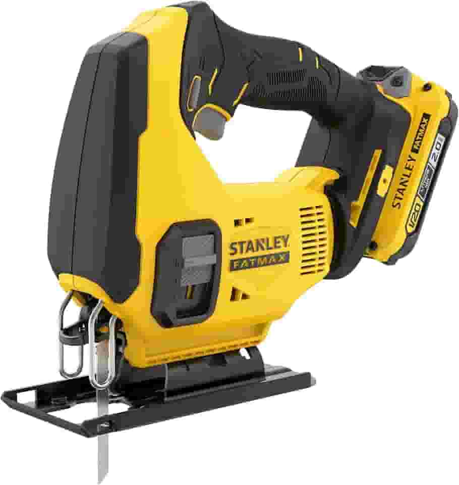 STANLEY Serra Tico Tico, Sem Fio, Serra com Ação Pendular de 3 Posições, Ferramenta com Velocidade Variável, com Maleta, Bateria e Carregador, Modelo SCJ600D1K, 20V