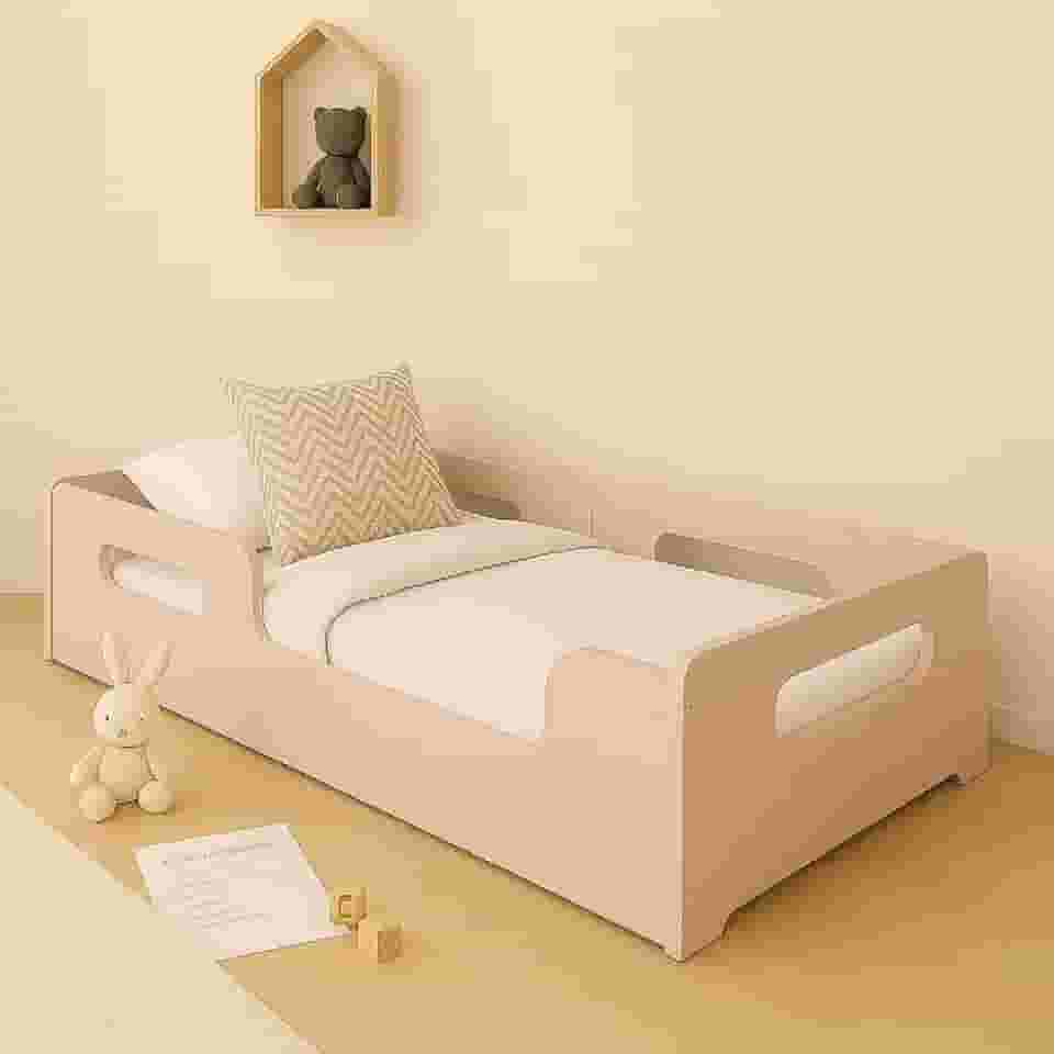 Cama Montessoriana Solteiro Princesa Infantil Mdf P/Colchão 188x88 - Rose
