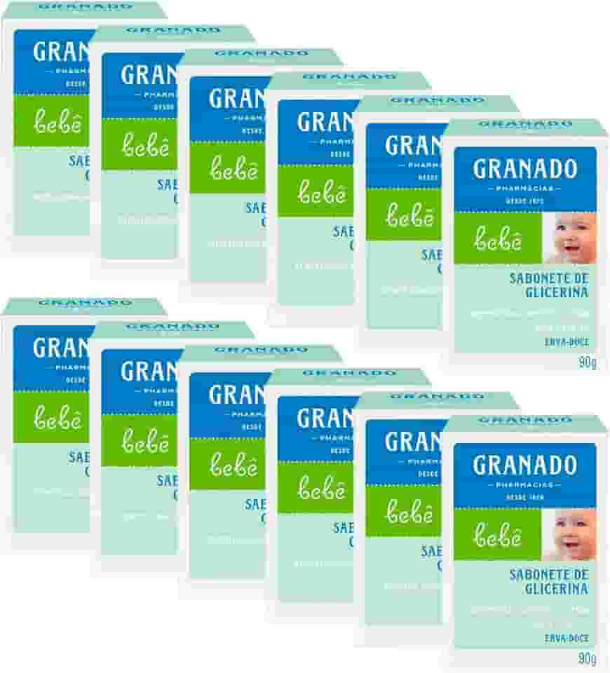 Granado Sabonete Glicerinado Bebê, Erva-Doce, 90g, 12 Unidades
