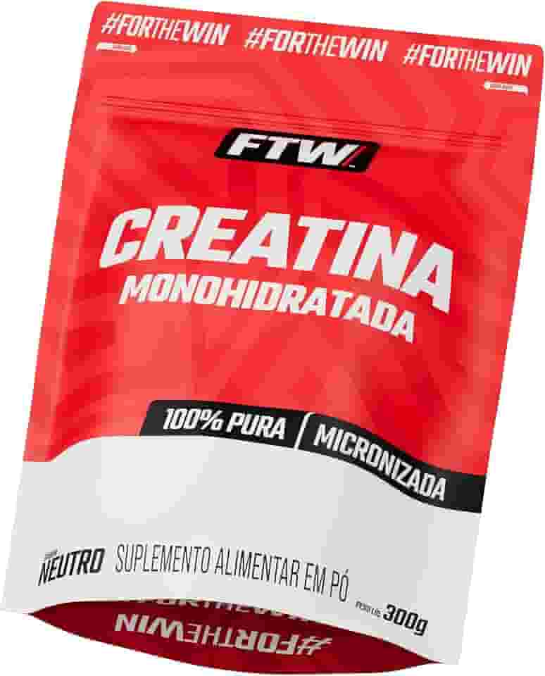 FTW Creatina Monohidratada 100% Pura - Explosão de Energia, Força e Resistência - Absorção Rápida para Ganho de Massa e Performance - Refil 300g