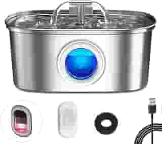 Aço Inoxidável Fonte para Gatos com Filtro,3.2L Dispensador de água para Cães,Bebedouro Gato Automático Super Silencioso para Animais de Estimação
