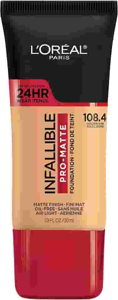 L'Oreal Paris Cosmetics Makeup Infallible Pro-Matte Liquid Longwear Base, Golden Sun Bege, 30 ml