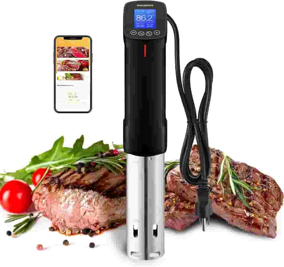 Inkbird Máquina Sous Vide WiFi ISV-100W, Circulador de imersão de fogão Sous-Vide de 1000 Watts com 14 receitas predefinidas no aplicativo e função de calibração, imersão térmica, aquecimento rápido