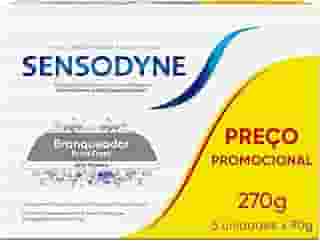 Sensodyne Creme Dental Branqueador Extra Fresh com Flúor, Leve 3 e Pague 2, Anti Tártaro, Contra Sensibilidade, 90g cada