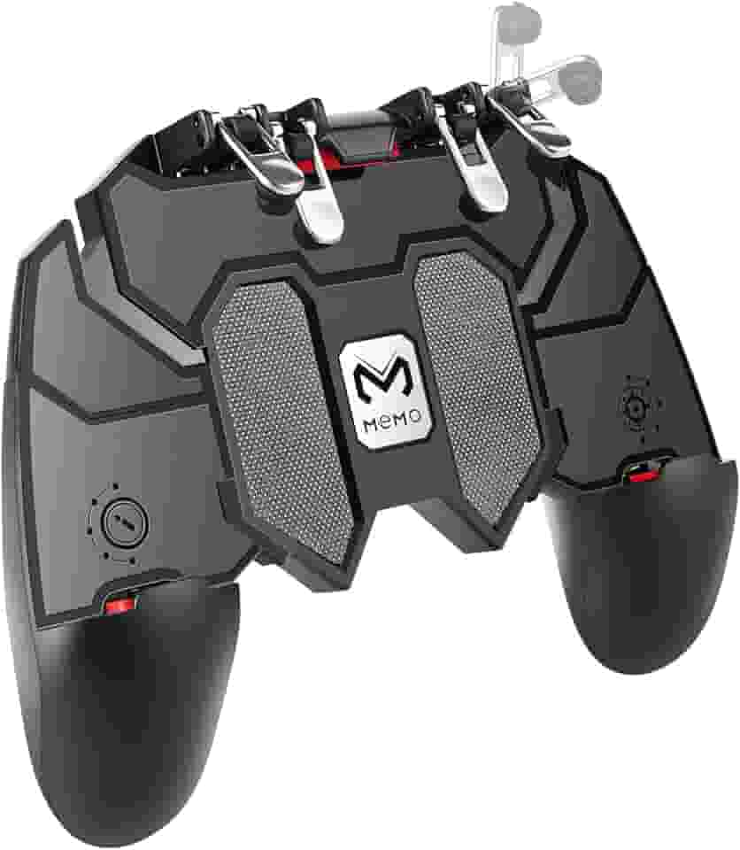 DELAM Controlador de jogos móvel com gatilhos L1R1 L2R2, controle móvel PUBG com operação de 6 dedos, controle remoto de joystick para 4,7 a 6,5 polegadas, iPhone, Android, iOS, celular,