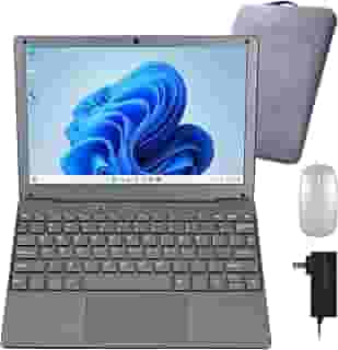 HBESTORE Mini laptop, 10,1 polegadas 8 GB RAM 128 GB SSD, tela IPS com processador Intel Celeron N4020 (até 2,8 GHz), leve e potente com sistema operacional Windows 11 pequeno computador (cinza ferro)