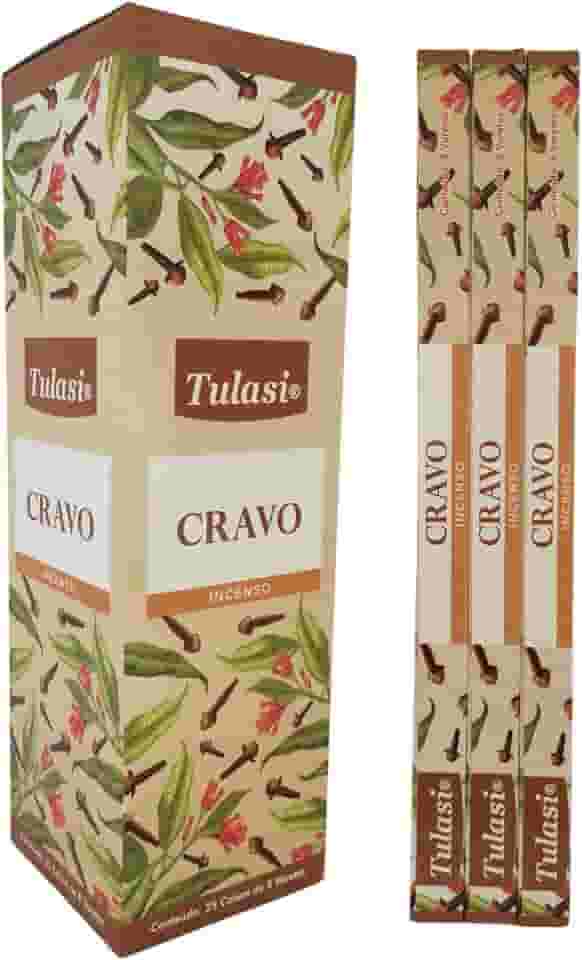 Incenso Indiano Tulasi Cravo - Prosperidade e Fortuna Cx.12un.8v.
