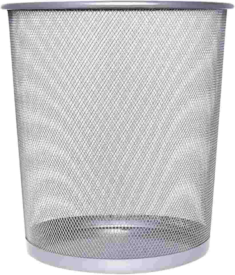 Lixeira de Metal 10L Aramado Telado e Resistente Ideal Para Escritório Cor Cinza Metálico - Premium
