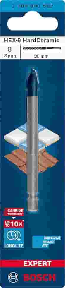 Bosch Broca para porcelanato EXPERT HEX-9 Hard Ceramic 8x90mm