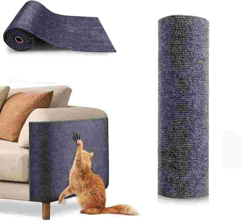 Tapete Arranhador Autoadesivo Premium para Gatos 30x100cm Carpete Resistente Cortável Protetor de Sofá Parede Cama Evita Arranhões Fácil de Aplicar