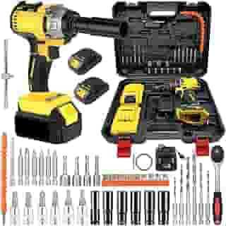 Elyblo Chave de Impacto a Bateria, Parafusadeira de Impacto, Parafusadeira Brushless, 48V