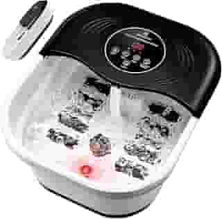 SPA4PIEDS Spa Para Os Pés Dobrável Com Controle De Calor, Bolhas, Luz Vermelha E Temperatura - Massageador Banho 8 Rolos Shiatsu, Temporizador Pedra-Pomes, Banheira Imersão Portátil Relaxamento Alív