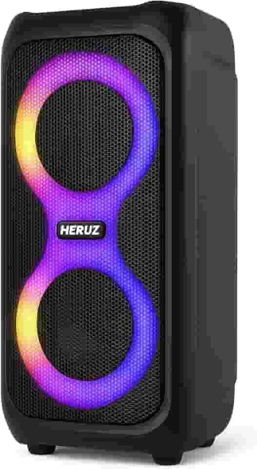 Caixa de Som Bluetooth com LED FM, USB Pendrive Grande Potencia Heruz