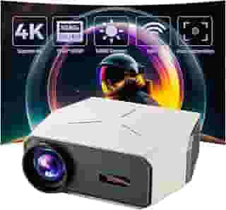 Bettdow Projetor 4k 12000 Lumens Full Hd 1080p Compatível Com Android 9, Smart Projetores Retroprojetor Portatil 350 ANSI WiFi 2.4G+5G BT 5.0, Eletronico Correção Trapezoidal, Foco Eletronico