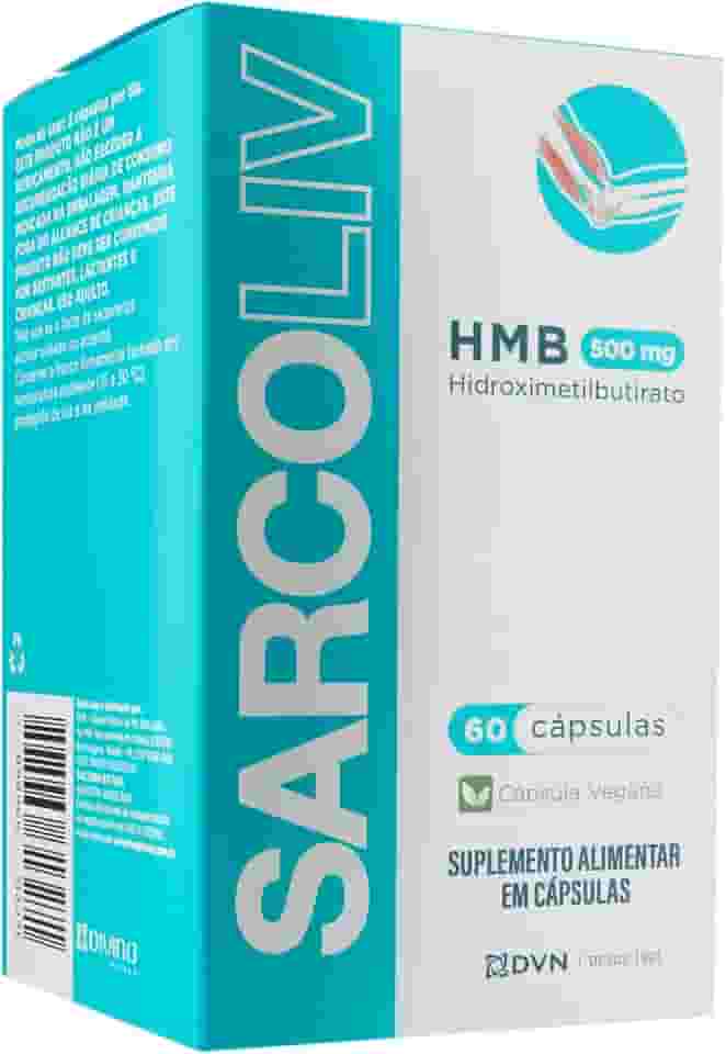 HMB 500 mg 60 Cápsulas Hidroximetilbutirato - Sarcoliv | DVN Pharma - Manutenção Muscular