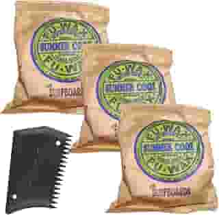 Fu Wax Parafina Surf Super Aderência e Rendimento Kit 3 Und FU WAX 80g + 1Raspador