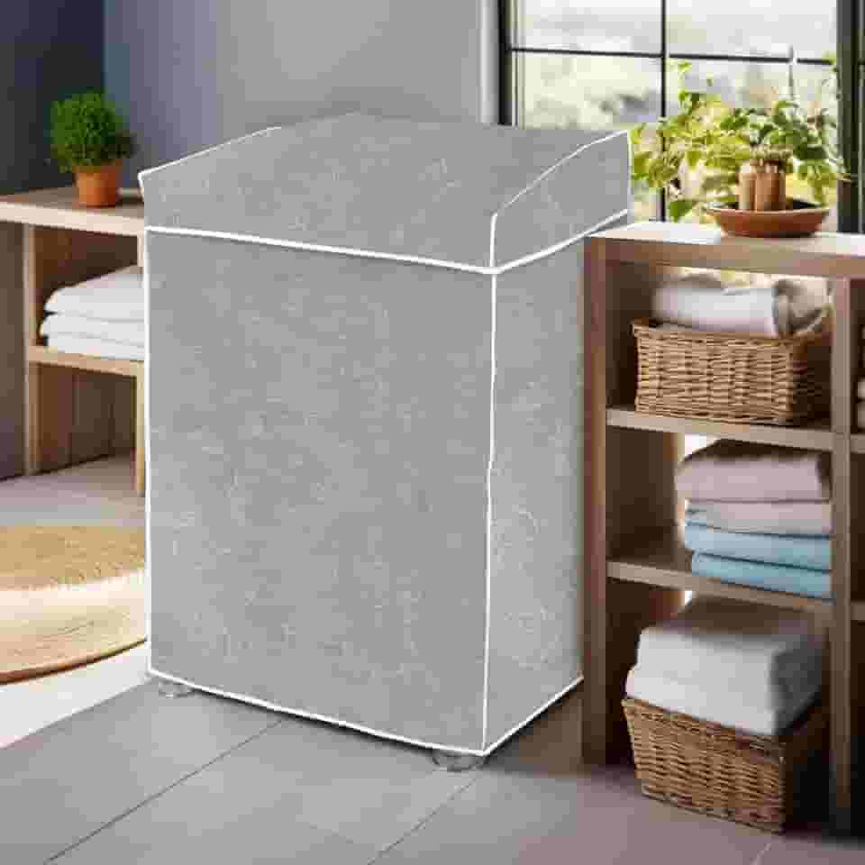Capa para Máquina de Lavar Impermeável Compatível com Máquinas 12kg a 15kg Reforçada para Todas as Marcas Tamanho 98cm x70cm x 64cm - Cinza