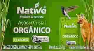Native Açúcar Cristal Orgânico Com 50 Sachês De 5G