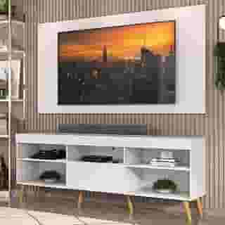 Rack com Painel Tv 65' Retrô Flórida Up Multimóveis Mp1042 Branco/natural