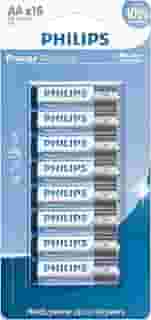 PHILIPS Pilha alcalina AA 1.5V com 16 unidades LR6P16B/59, Azul, branco e prata, padrão
