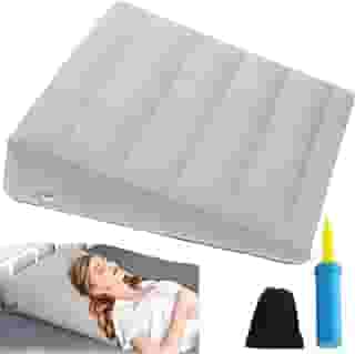 Travesseiro Triangular, 60 * 55 * 18cm, Encosto Inflável,cinza, Triangulo Encosto, Travesseiro Encosto, Encosto para Cama, Almofada Triangular