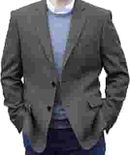 Blazer masculino de tweed com 2 botões, leve, espinha de peixe, casual, para casamentos, padrinhos, bailes de formatura, Cinza, 3G