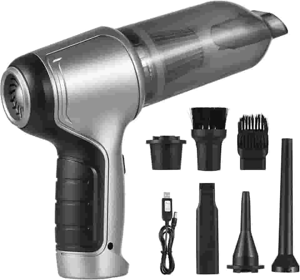 Aspirador de pó portátil para carro portátil sem fio Mini espanador de ar e bomba manual com 19000Pa Sucção forte USB Carregamento para pelos de animais de estimação Limpeza de pó de cascalho