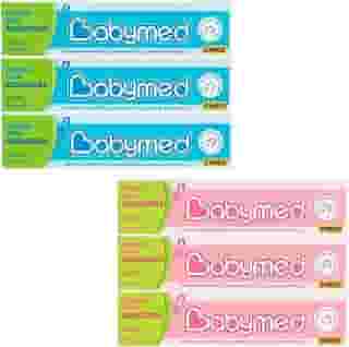 Kit 6 unidades Babymed 3 Azul / 3 Rosa - Creme Protetor para Pele Infantil - Previne Assaduras - Kit de Creme Protetor para Pele Infantil