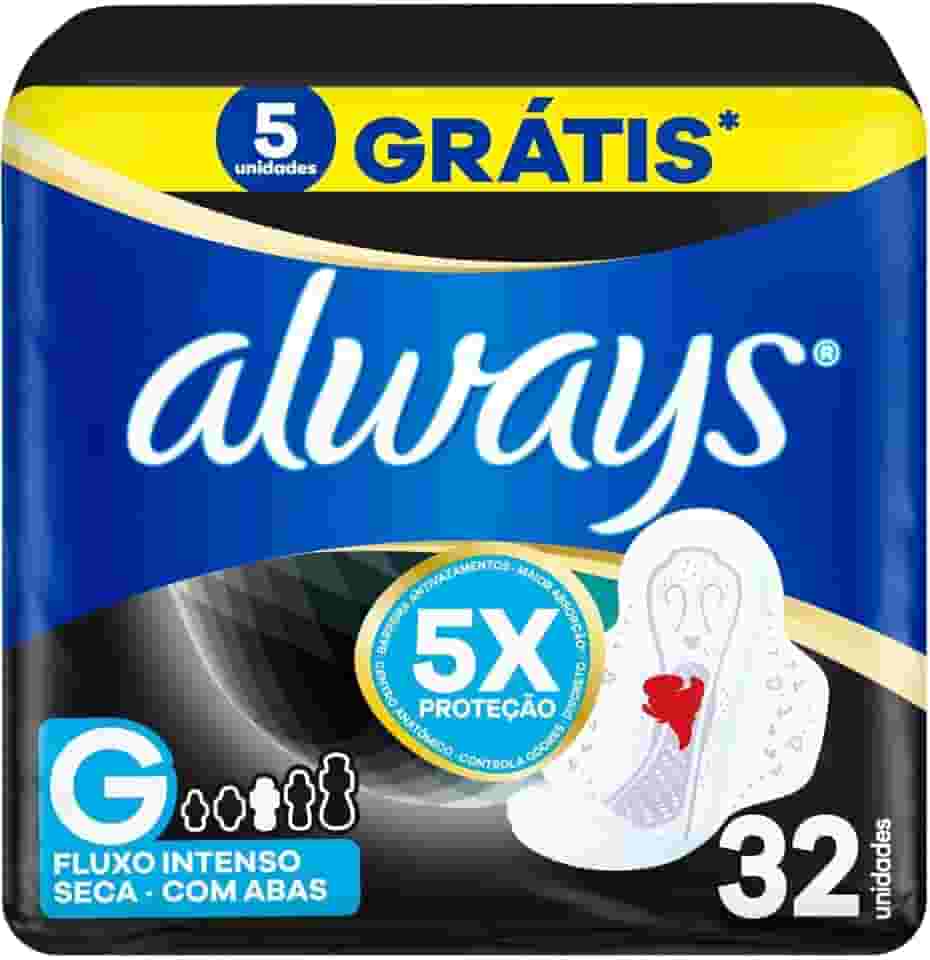 Always Noturno Seca, Absorvente Tamanho G, 32 Unidades