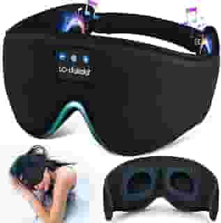 Fones de ouvido de dormir, LC-dolida Bluetooth máscara de dormir com música sem fio 3D, máscara para dormir, fones de ouvido para dormir, máscara de dormir com fones de ouvido Bluetooth, alto-falantes estéreos finos, presentes para homens e mulheres