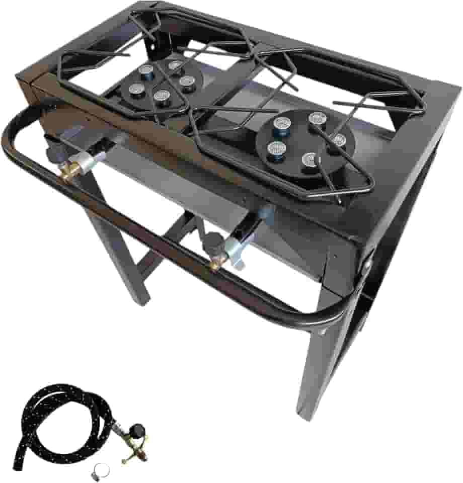 Fogão Industrial 2 Bocas Alta Pressão. Preto, com Estrutura em Aço Carbono