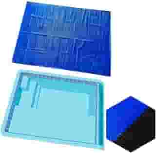 Capa Lona Térmica Para Piscina Nassau Splash Igui 4 X 3m 300 Micras Preta E Azul