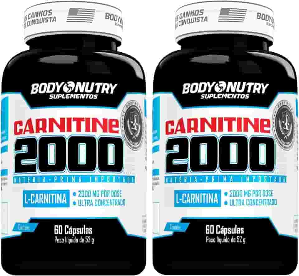 Kit 2x L Carnitina 2000 mg Pura 60 capsulas Sem Sabor Ultra Concentrado