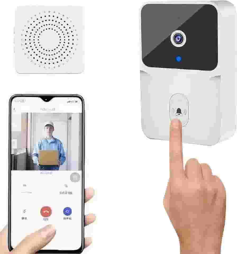 Interfone Inteligente com Câmera e Áudio Wi-Fi - Visão Noturna e Detecção de Movimento para Segurança Sem Fio